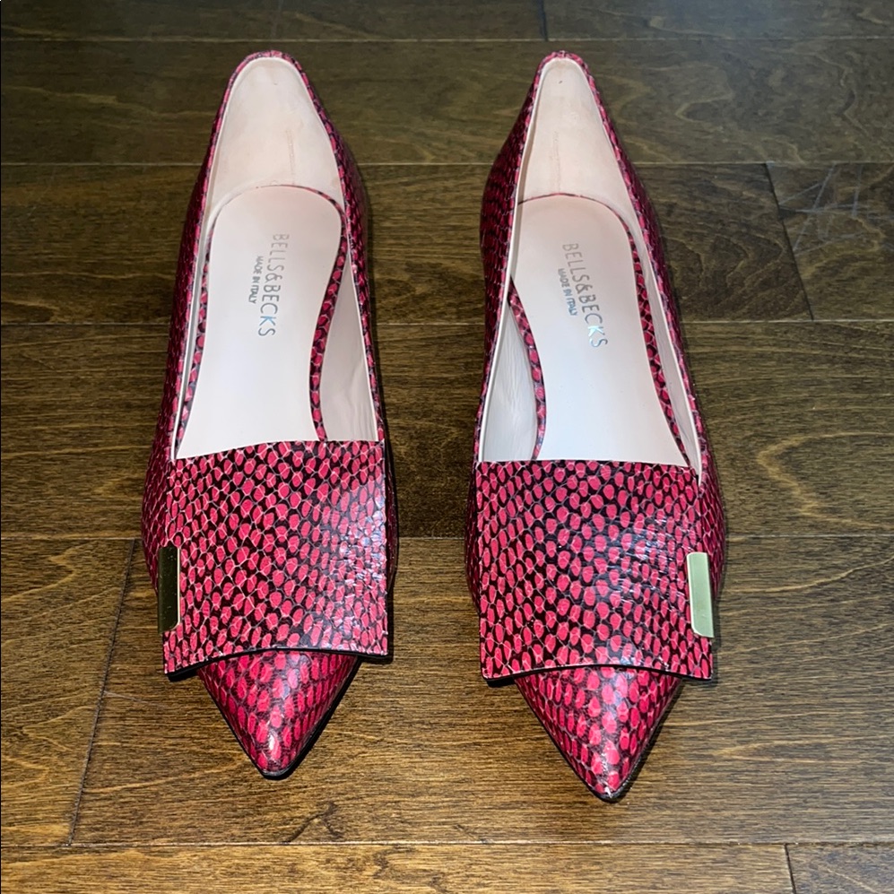 Bells & Becks Size 42 Stylish Women's Pink Patterned Flats